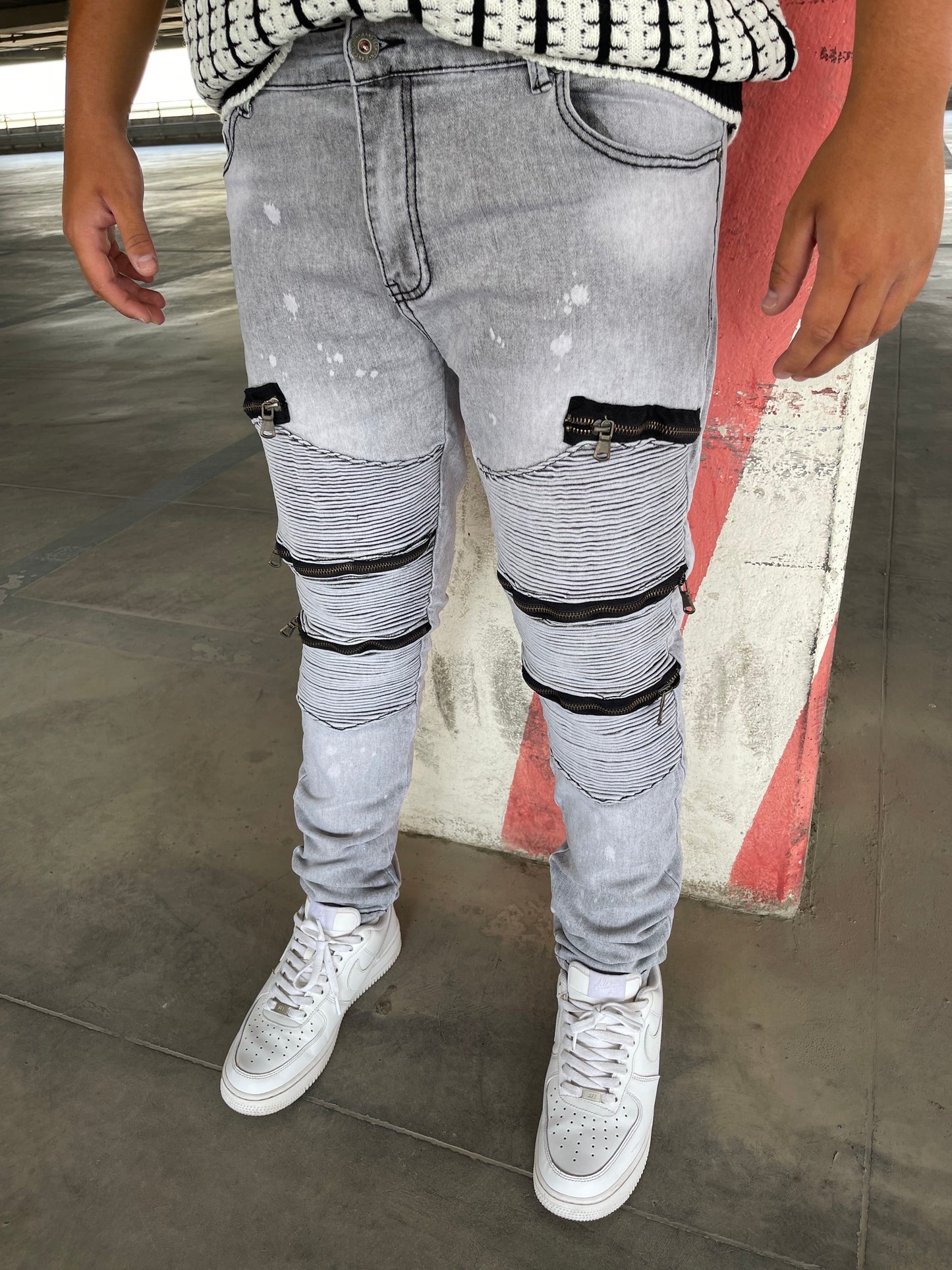 BIKER GREY ZIPPED